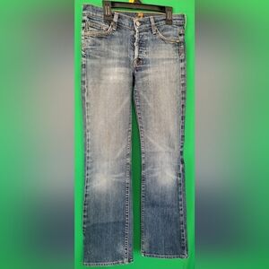 Blue Denim Jeans Bootcut 7 For All Mankind Boy Cut Stretch Women Junior Size 27